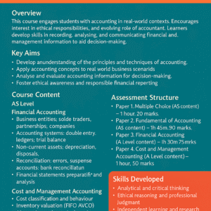 (9706) Cambridge International AS & A Level Accounting